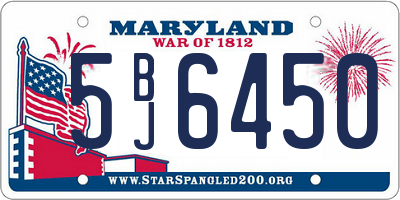 MD license plate 5BJ6450
