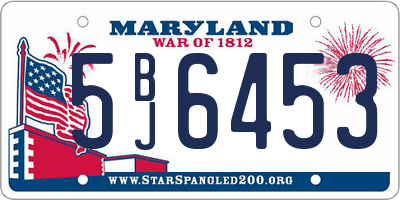 MD license plate 5BJ6453