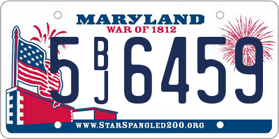 MD license plate 5BJ6459