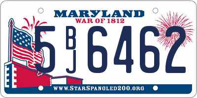 MD license plate 5BJ6462