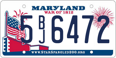 MD license plate 5BJ6472