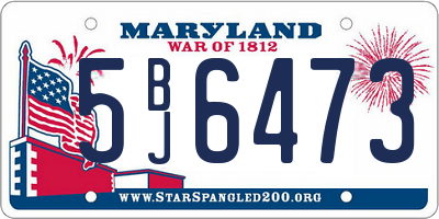 MD license plate 5BJ6473