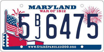MD license plate 5BJ6475