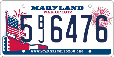 MD license plate 5BJ6476