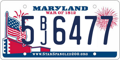 MD license plate 5BJ6477