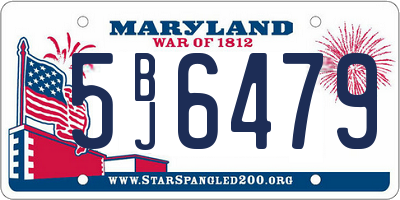 MD license plate 5BJ6479