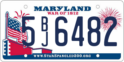 MD license plate 5BJ6482