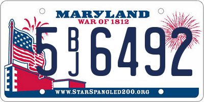 MD license plate 5BJ6492