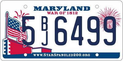 MD license plate 5BJ6499