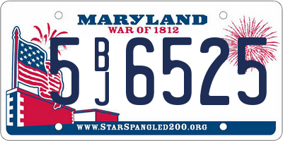 MD license plate 5BJ6525