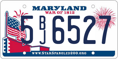 MD license plate 5BJ6527