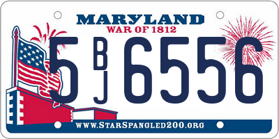 MD license plate 5BJ6556