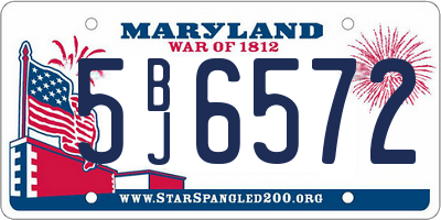 MD license plate 5BJ6572