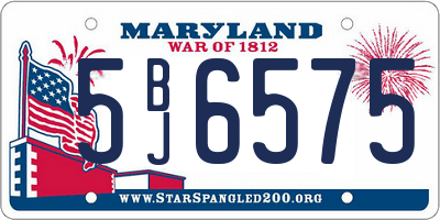 MD license plate 5BJ6575