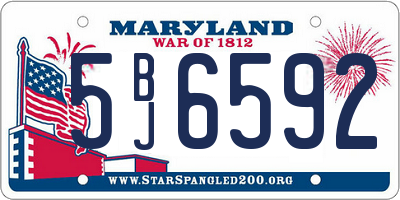 MD license plate 5BJ6592