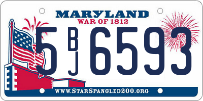 MD license plate 5BJ6593