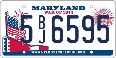 MD license plate 5BJ6595