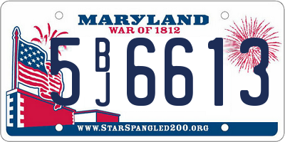 MD license plate 5BJ6613