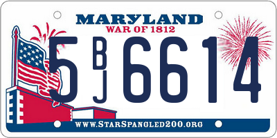 MD license plate 5BJ6614