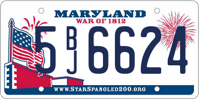 MD license plate 5BJ6624