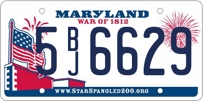 MD license plate 5BJ6629