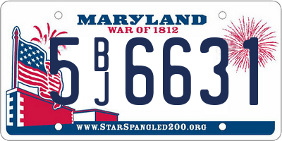MD license plate 5BJ6631
