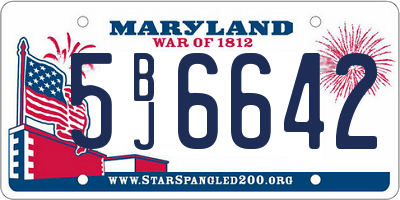 MD license plate 5BJ6642