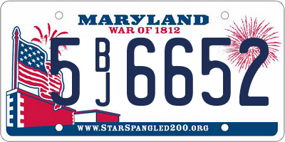 MD license plate 5BJ6652