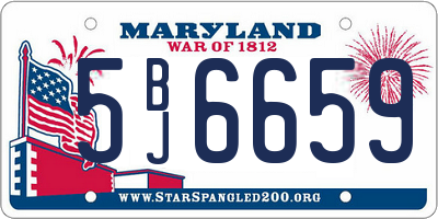 MD license plate 5BJ6659