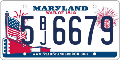 MD license plate 5BJ6679