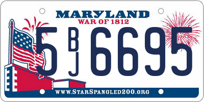 MD license plate 5BJ6695