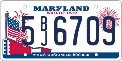 MD license plate 5BJ6709