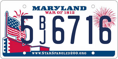 MD license plate 5BJ6716