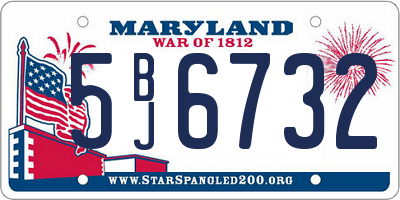 MD license plate 5BJ6732