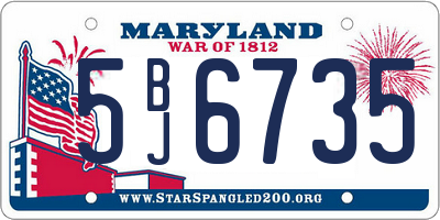MD license plate 5BJ6735