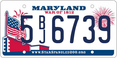 MD license plate 5BJ6739