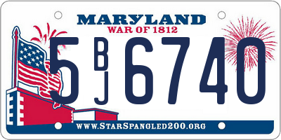 MD license plate 5BJ6740