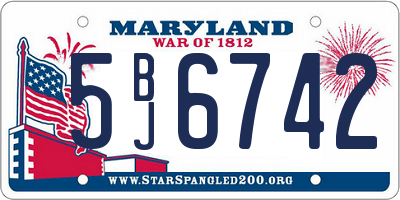 MD license plate 5BJ6742