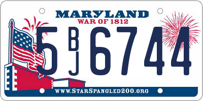 MD license plate 5BJ6744