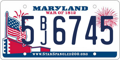 MD license plate 5BJ6745