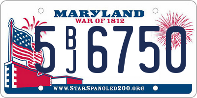 MD license plate 5BJ6750