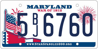 MD license plate 5BJ6760