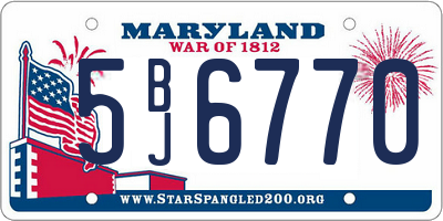 MD license plate 5BJ6770