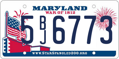 MD license plate 5BJ6773