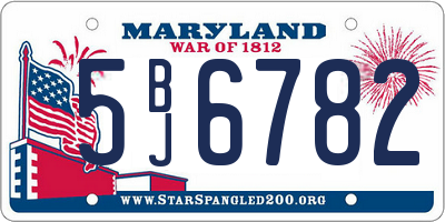 MD license plate 5BJ6782