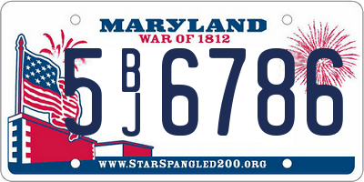 MD license plate 5BJ6786