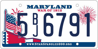 MD license plate 5BJ6791