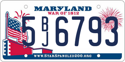 MD license plate 5BJ6793