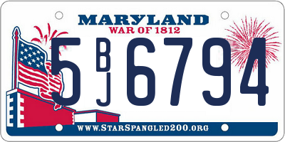 MD license plate 5BJ6794