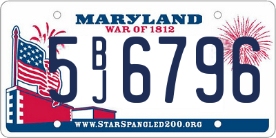 MD license plate 5BJ6796